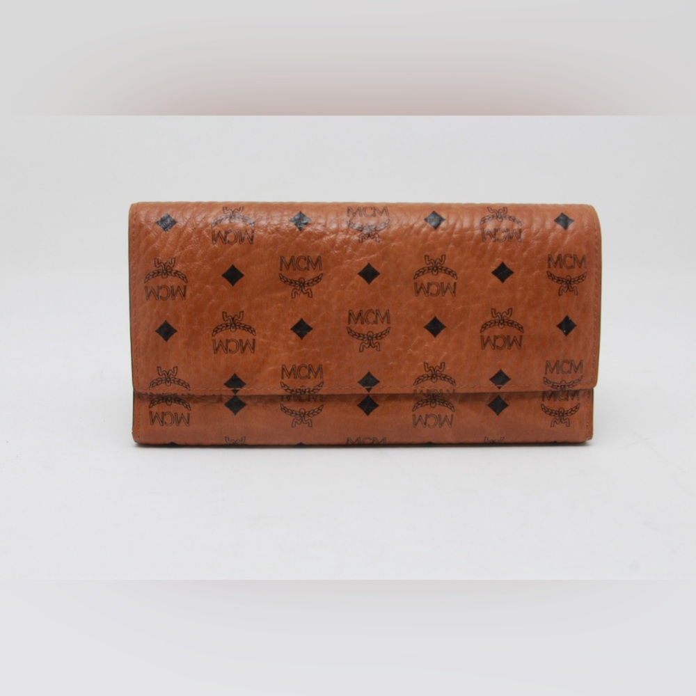 MCM signature logo-print coated canvas tri-fold wallet. - Picture 3 of 14
